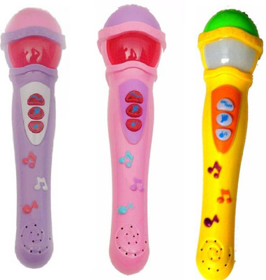

DINAARKAN PURPLE, PINK &YELLOW MIC TOY COMBO WITH MUSIC, LIGHT & BATTERIES(Purple, Pink, Yellow)