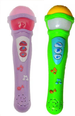 

DINAARKAN PURPLE & GREEN MICROPHONE TOY SET WITH MUSIC, LIGHT & BATTERIES(Purple, Green)