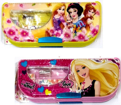 

S2KCrafts s2kc-1102 s2kc-1102 princess,barbie magnet pencil box, yellow & pink colours, stationery kit inside the box Art Plastic Pencil Boxes(Set of 2, Yellow, Pink)