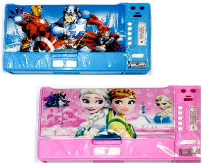 

S2KCrafts s2kc-1018 s2kc-1018 avengers,frozen Art Plastic Pencil Boxes(Set of 2, Light Blue, Pink)