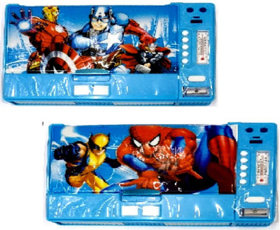 

S2KCrafts s2kc-1016 s2kc-1016 avengers,spiderman, 8 buttons jumbo plastic pencil box Art Plastic Pencil Boxes(Set of 2, Multicolor)