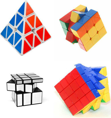 

Aden&Terry Magic Rubik Cube Puzzle Brainstorming Game[ pyraminx +3x3+4x4 & silver] set of 4(4 Pieces)