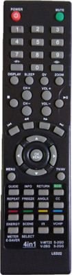 LipiWorld 4 in 1 Universal Remote Control V-MT22 S-2GD V-2BG S-2GG Compatible for  LED LCD VIDEOCON and SANSUI Remote Controller(Black)