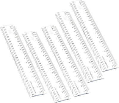 

Saisan Plastic Ruler 6 inch/15 cm Transparent Straight Measuring Tool for Student School, Office - 5 pack Ruler(Set of 5, Transparernt)