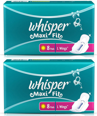 

Whisper Maxi fit 8 Pads L Wings Sanitary Pad(Pack of 2)
