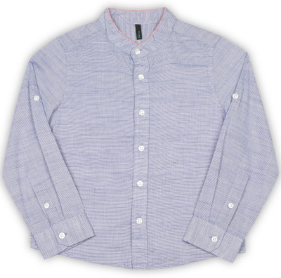 

United Colors of Benetton. Boys Self Design Casual Blue Shirt, 901