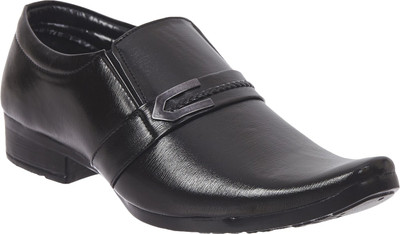 

Swagger SWAG Genuine Leather Formal Shoes Derby Slip On For Men(Black