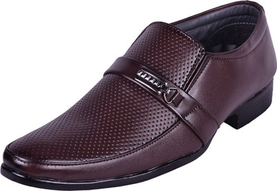 

somugi Men's Brown Formal Slip on Shoes Slip On For Men(Brown
