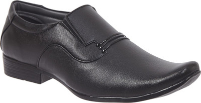 

Swagger SWAG Genuine Leather Formal Shoes Derby Slip On For Men(Black