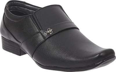 

Swagger SWAG Genuine Leather Formal Shoes Derby Slip On For Men(Black
