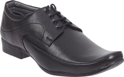 

Swagger SWAG Genuine Leather Formal Shoes Derby Lace Up For Men(Black