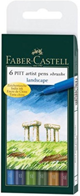 FABER-CASTELL pitt pen sketch Nib Sketch Pens(Set of 6, Multicolor)
