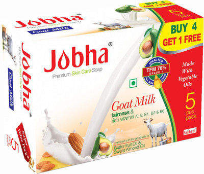 

JOBHA Goat Milk Soap with Butter Fruit and Sweet Almond Oil 375g(375 g, Pack of 5)
