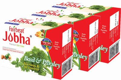 

JOBHA Basil & Parsley Soap with Butter Fruit and Sweet Almond Oil 375g(375 g, Pack of 3)