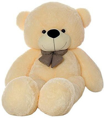 CLICKMART Soft Teddy Bear with Neck Bow, 4 feet - 120 cm(Beige)