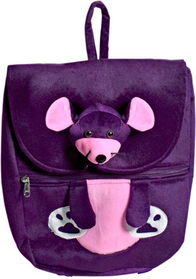 Ultra Mouse Face Soft Toy School Bag - 14 inch(Purple)