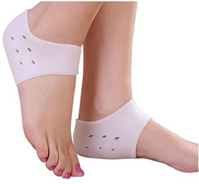 

VDNSI Silicon Gel Heel Socks for Moisturize and Heal Dry Cracked Heels Heel Support (Free Size, Off-White)