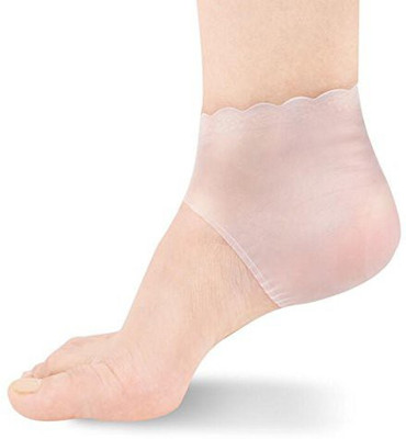 

AGE CARE Soft Silicone Moisturizing Gel Anti-slip Heel Socks Cracked Foot Skin Care Protector-Pink Color Foot Support (Free Size, Pink)