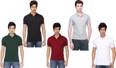 Concepts Solid Men Polo Neck Multicolor T-Shirt