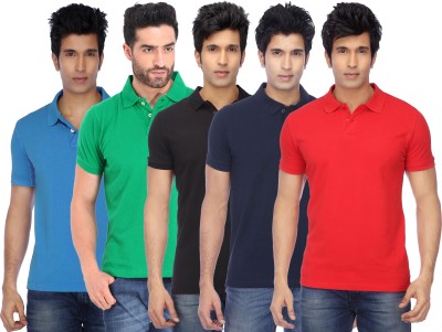 Concepts Solid Men Polo Neck Multicolor T-Shirt