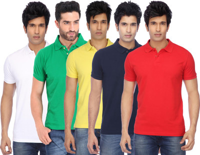 Concepts Solid Men Polo Neck Multicolor T-Shirt
