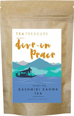 TeaTreasure Kashmiri Kahwa Green Tea Cinnamon, Cardamom, Saffron Green Tea(50 g, Pouch)
