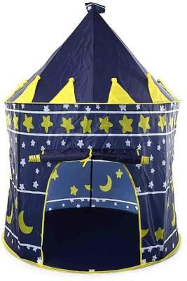 

KADAM Indoor & Outdoor Castle Play Tent - Foldable Tent with Carry Bag - Perfect for Girl's Boy's Kids Gifts - Playhouse, Play Hut Tent - For 1(Blue), Dark blue