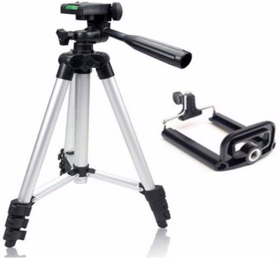 

Klick n Shop ™ 3110 Tripod for Mobile and DSLR Tripod(Silver, Supports Up to 1500 g)