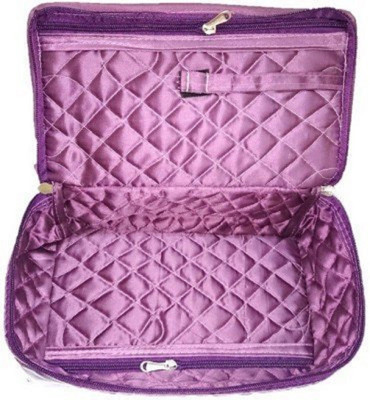 

shivanshshine Pack Of 2 PC Satin 5 Pouch Necklace Jewellery Makeup Storage Vanity Box Vanity Box Vanity Box(Purple)