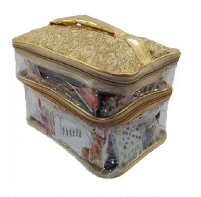 

na purse N A PURSE Designer 2 Partition Portable Vanity Bag Multipurpose, Makeup Vanity Box (Multicolor) Makeup Vanity Box(Gold)