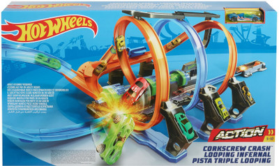 

Hot Wheels Corkscrew Crash Track Set(Multicolor)