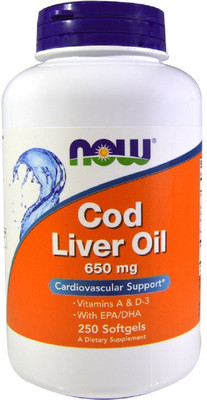 

Now Foods Now Foods, Cod Liver Oil, 650 mg, 250 Softgels(250 No)
