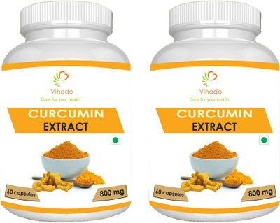 

VIHADO Organic Turmeric Curcumin Extract 60 Veg Capsules 800mg(800 mg)