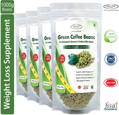 

Sinew Nutrition Green Coffee Beans 800g + 200g FREE (250g x 4 PC) for Weight Management(800 g)