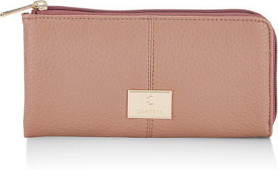 

Caprese Women Formal Beige Artificial Leather Wallet(9 Card Slots), Dull pink