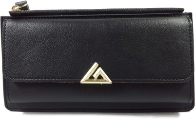 

SB Women Black Artificial Leather Wallet(10 Card Slots)