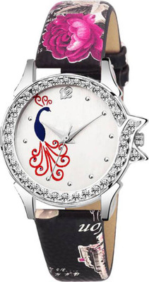 

AK Leather Strap PEACOCK Printed LIMITED~EDITION Women Watch - For Girls Watch - For Girls