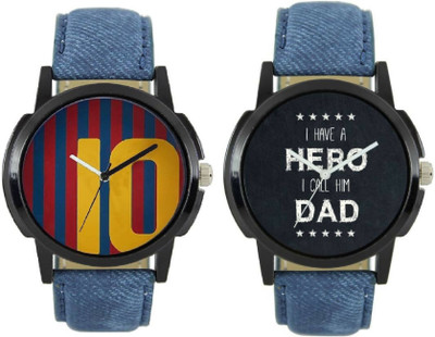 

LAMAZI Perfect Multicolor Leather Strap Combo Pack of 2 Analog LL611 Watch - For Men