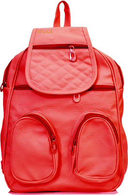

RIDGEWOOD PU Leather Backpack School Bag Student Backpack Women Travel bag 6 L Backpack(Red)
