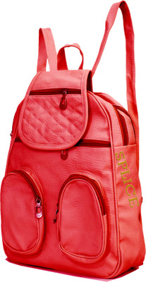 

VIVARS PU Leather Backpack School Bag Student Backpack Women Travel bag 6 L Backpack(Pink), Red