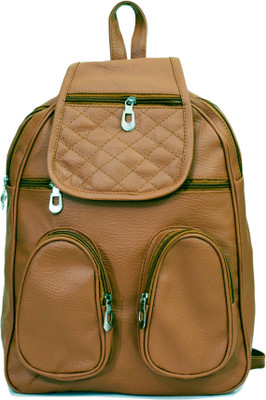 

RIDGEWOOD PU Leather Backpack School Bag Student Backpack Women Travel bag 6 L Backpack(Brown)