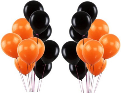 

teple Solid Orange & Black Metallic Balloons for Birthday Decoration , Decoration for Weddings , Engagement , Baby Shower , 1st Birthday Party Decoration Items , Anniversary Party , Bachelors Party , Office Party , Diwali , New Year Party , Christmas Deco