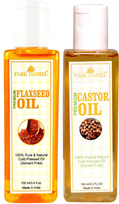 

Park Daniel Organic Flaxseed oil and Castor oil - Natural & Undiluted combo of 2 bottles of 100 ml (200 ml)(200 ml)