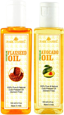 

Park Daniel Organic Flaxseed oil and Avocado oil - Natural & Undiluted combo of 2 bottles of 100 ml (200ml)(200 ml)