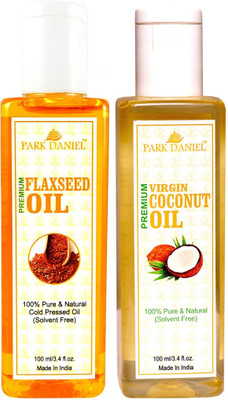 

Park Daniel Organic Flaxseed oil and Coconut oil - Natural & Undiluted combo of 2 bottles of 100 ml (200ml)(200 ml)