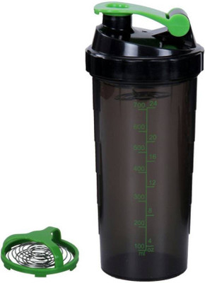

Bailiwick Protein Shaker Bottle for gym with 2 Storage Extra Compartment 700 ml Shaker(Pack of 1, Black)