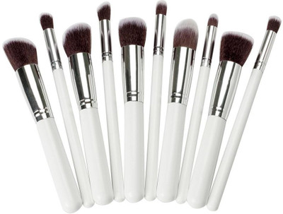 

House of Quirk 10 pcs / set Makeup Brushes Set Foundation for Makeup Makeup Tools White Handle profissional make up Brushes Set Beauty for Women(Pack of 10)