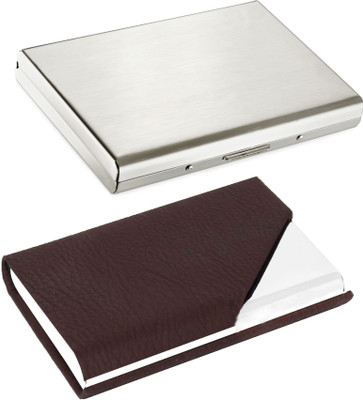 Flipkart SmartBuy Combo of 1 Silver Plain ATM Special Edition & 1 Divine Splendid ATM / ID / DEBIT / CREDIT / VISITNG 10 Card Holder(Set of 2, Multicolor)
