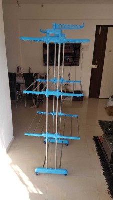 SUNDEX Steel Floor Cloth Dryer Stand FAVOURITE SKY BLUE(3 Tier)