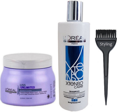 

Styling Hair Brush With Xtenso Care Shampoo & Liss Unlimited Hair Spa(Set of 3)